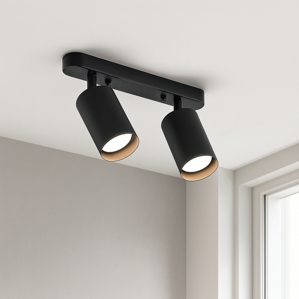 Skorter | TwinGlow Rotating Ceiling Lamp – Adjustable 2-Head Modern Spotlight