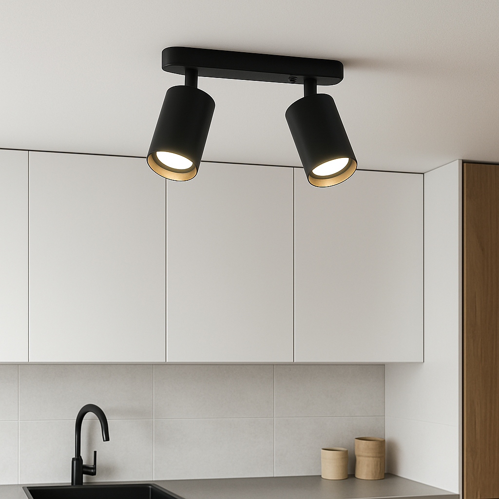 Skorter | TwinGlow Rotating Ceiling Lamp – Adjustable 2-Head Modern Spotlight
