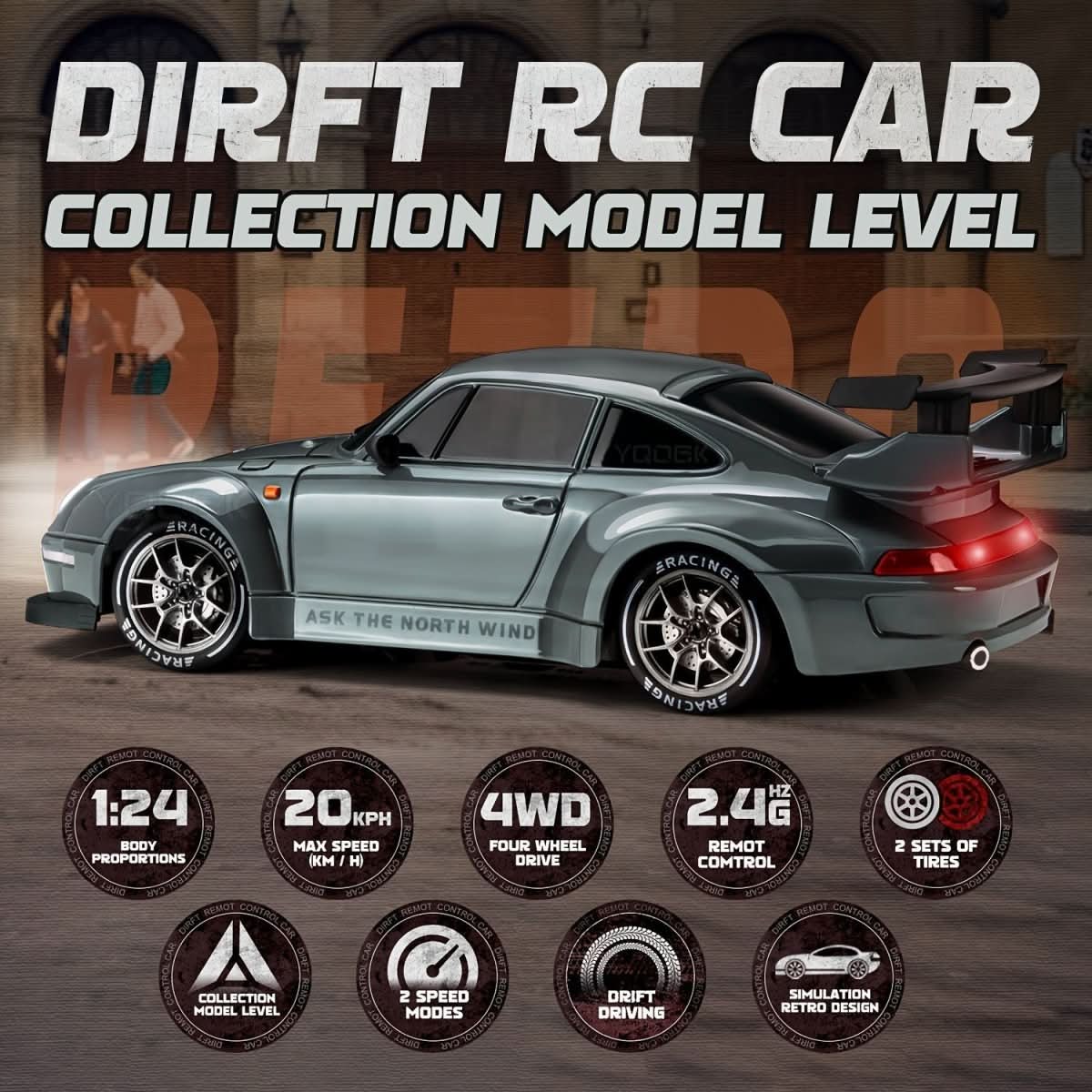 Skorter | RC Car 1:24 with LED Wheels & All Wheel Drive