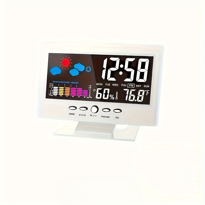 Skorter | SilentTime - Silent Digital Alarm Clock with Temperature & Humidity Display