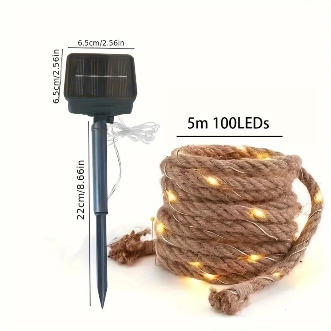Skorter | SolarRope | Solar-powered hemp rope light | Sustainable decorative lighting for garden & terrace
