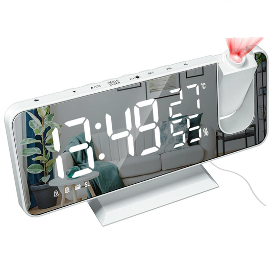 Skorter | LED Projection Alarm Clock with Radio USB Charger Display
