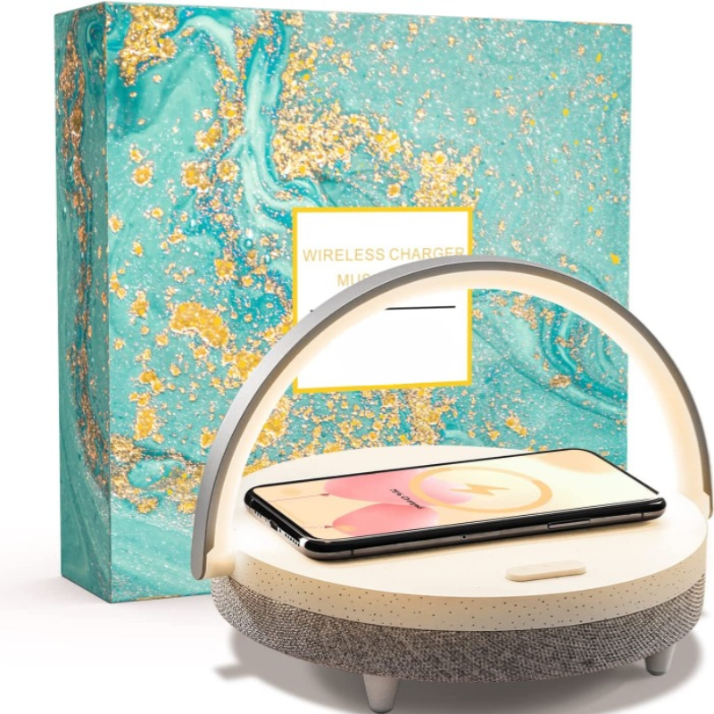 Skorter | LED Night Lamp - Music Bed Lamp With Wireless Charger, 4-in-1 Touch Lamp & Bluetooth Speaker