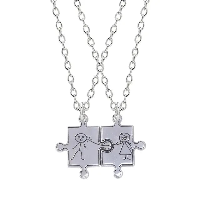 Skorter | I love you Best Friends / Couple Necklace Jewelry Puzzle Necklace