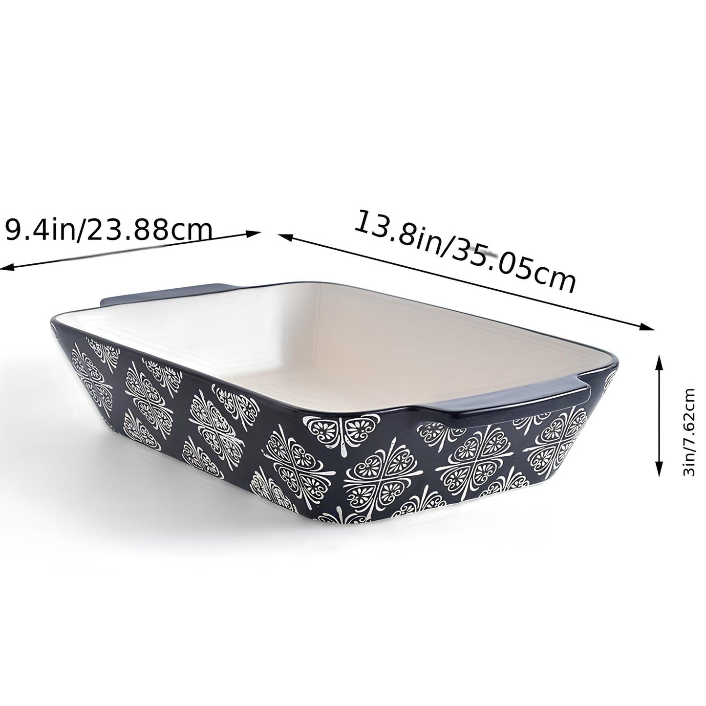 Skorter for four ceramic oven with white pattern