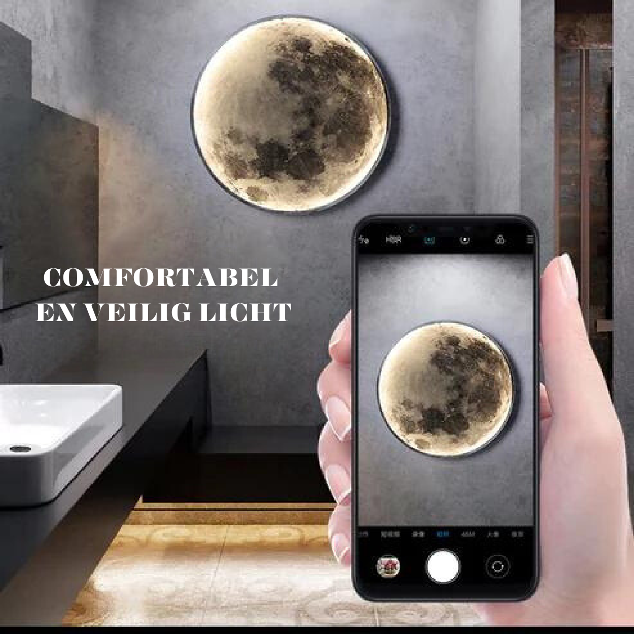 Skorter | LunaGlow – Adjustable Moon Wall Light with LED Ambience