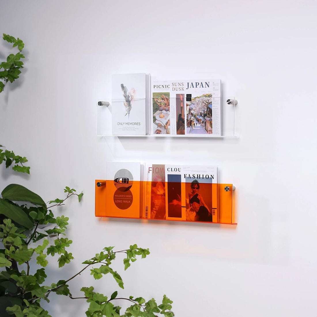 Skorter | Acrylic Wall-mounted Floating Magazine Rack