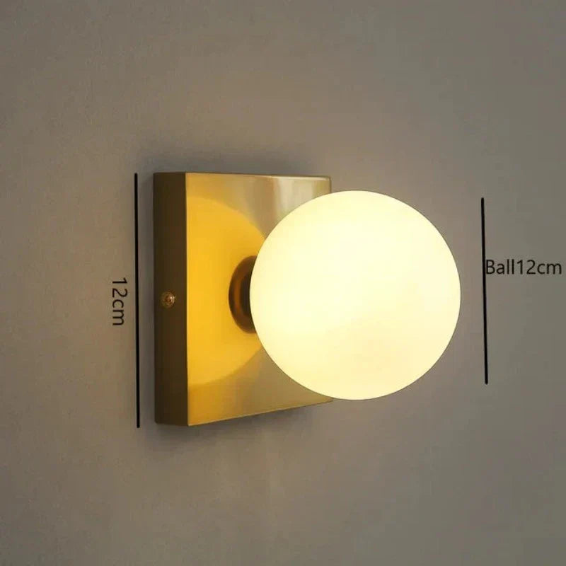 Skorter | BrightSquare - LED Wall Lamp with Glass Ball – Square Wall Lighting