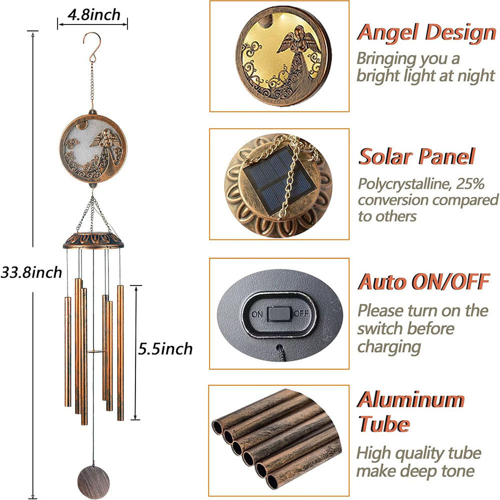 Skorter | Vintage solar-powered angel wind chimes