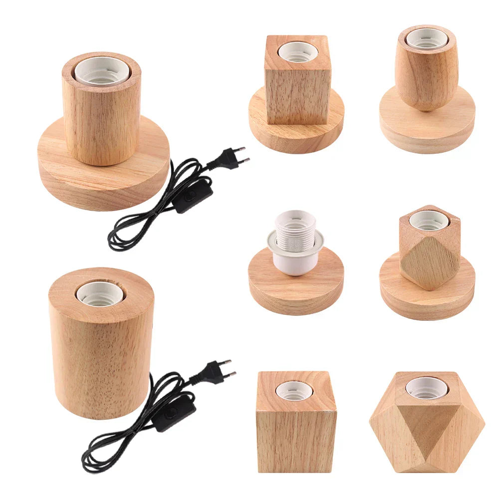 Skorter | RetroWood - Wood Table Lamp with Light Bulb for Atmospheric Lighting