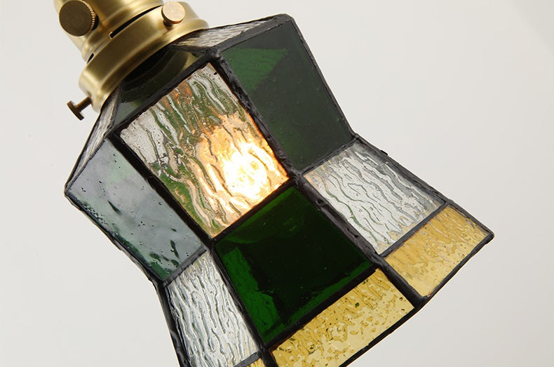 Skorter | Vintage Green Bottle Colored Bubble Glass Pendant Lamp