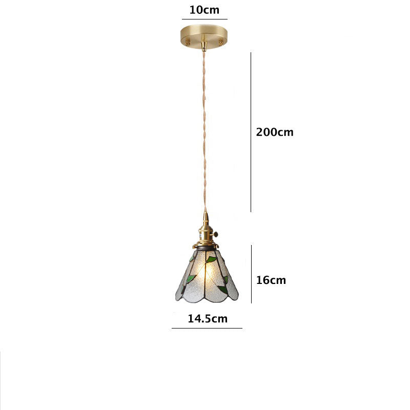 Skorter | Vintage Green Leaf Speckled Bubble Glass Pendant Lamp