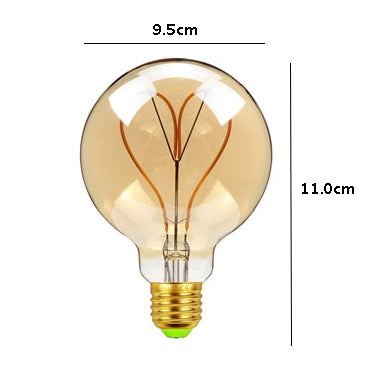 Skorter | Vintage Industrial LED Edison Globe with Heart Filament Pattern