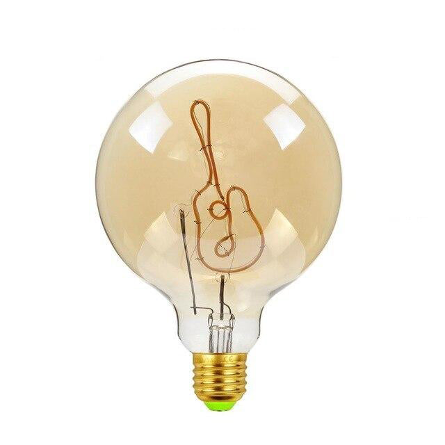 Skorter | Vintage industrial large LED Edison globe with guitar-like pattern