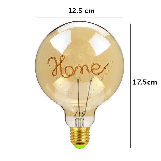 Skorter | Vintage Industrial Large LED Edison Globe with Filament Text Home