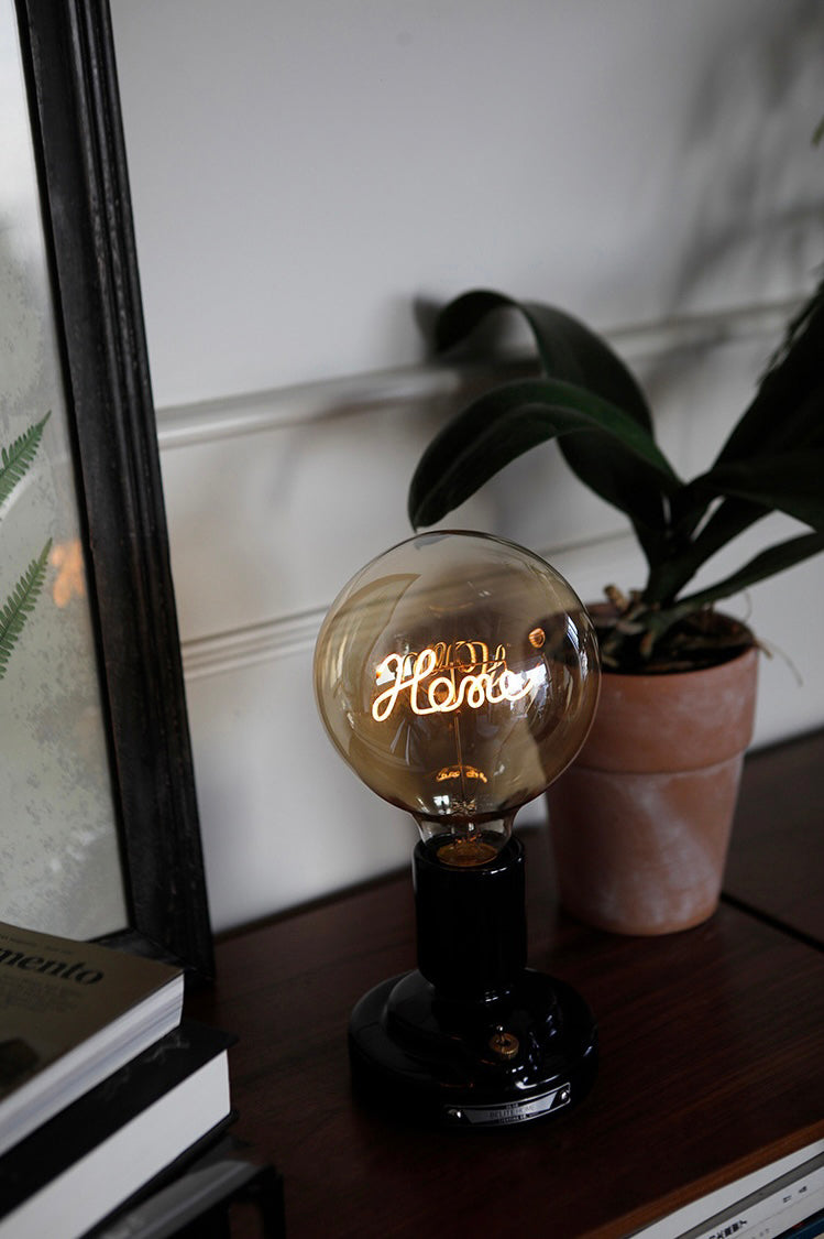Skorter | Vintage Industrial Large LED Edison Globe with Filament Text Home