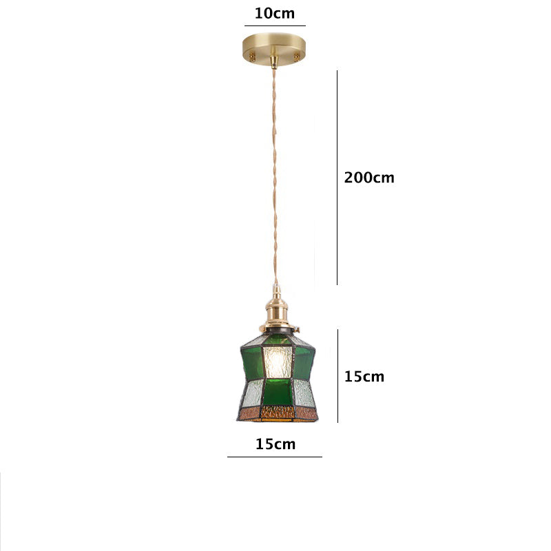 Skorter | Vintage Green Bottle Colored Bubble Glass Pendant Lamp