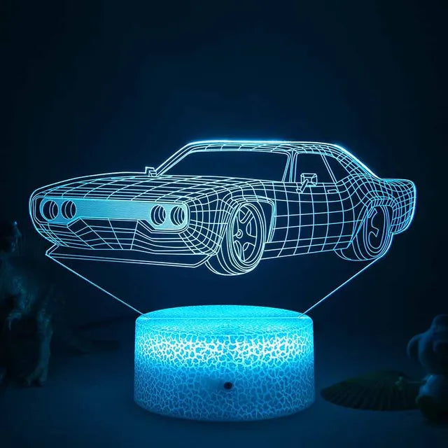 Skorter | Lumi3D - LED Night Light with 3D Illusion for Kids' Room, USB Rechargeable