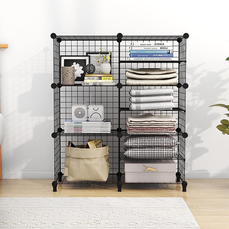 Skorter | Cubes Black DIY Wire Storage Shelves Wardrobe