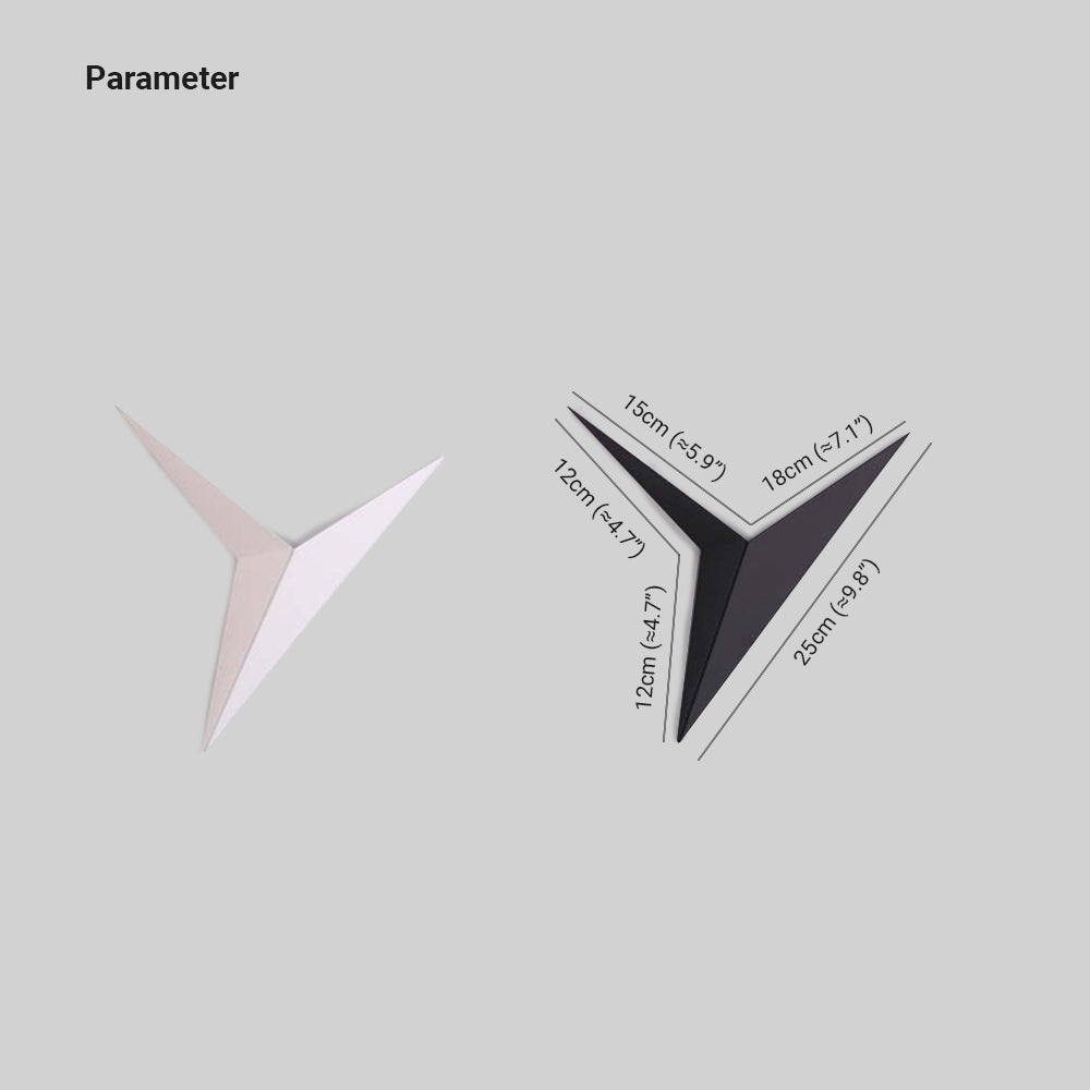 Skorter | Orr Modern Minimalist Triangular LED Wall Lamp White/Black Metal
