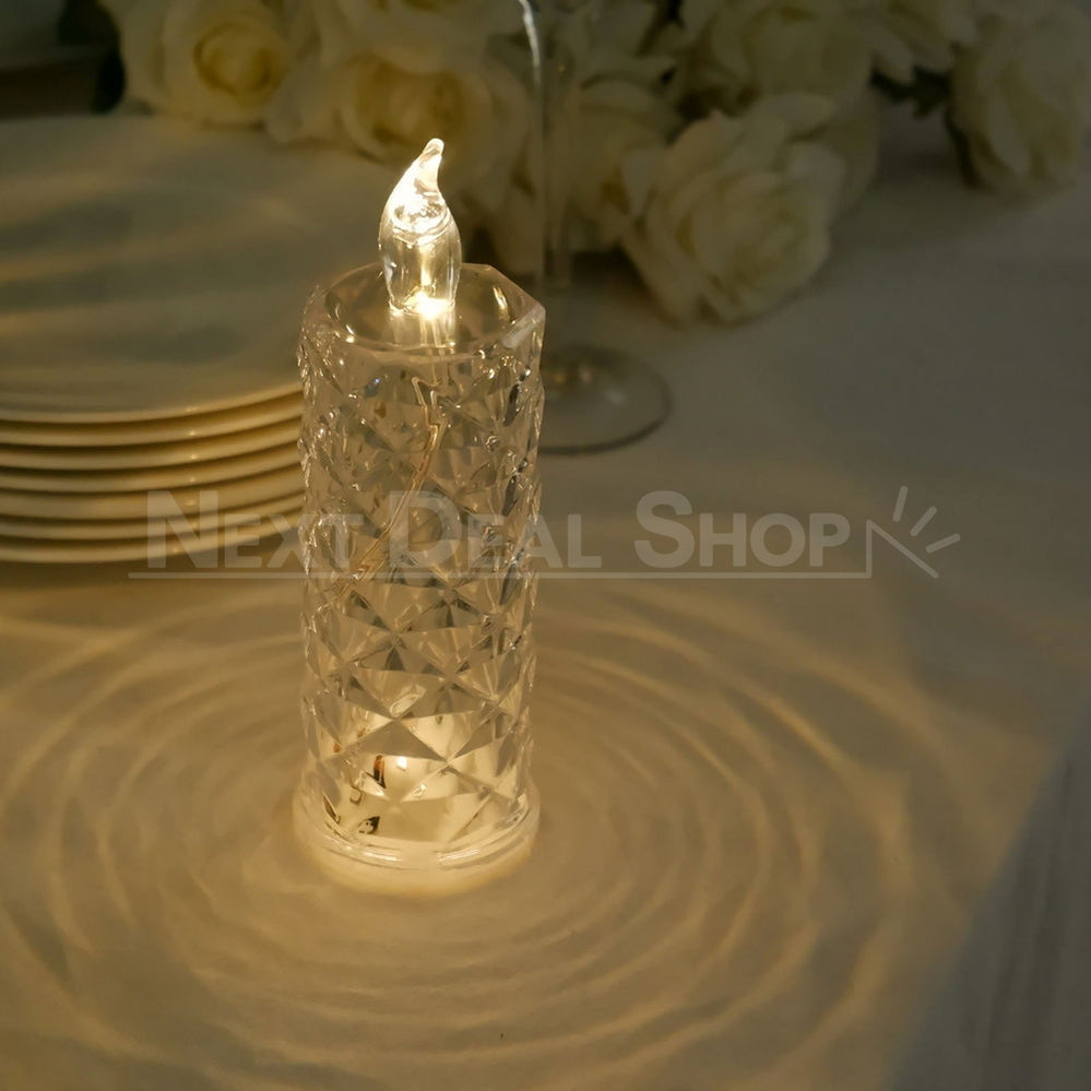 Skorter | Warm White Rose Quartz LED Candle Table Lamp