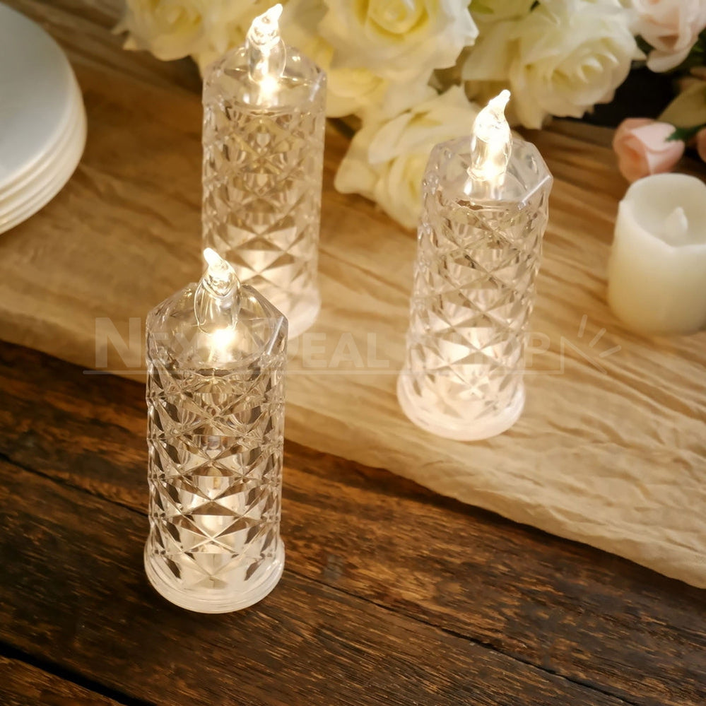 Skorter | Warm White Rose Quartz LED Candle Table Lamp