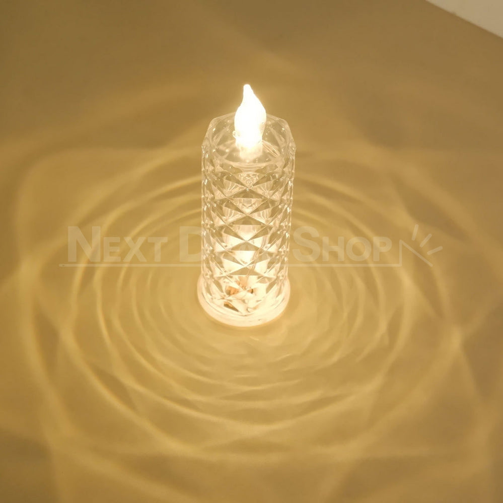 Skorter | Warm White Rose Quartz LED Candle Table Lamp