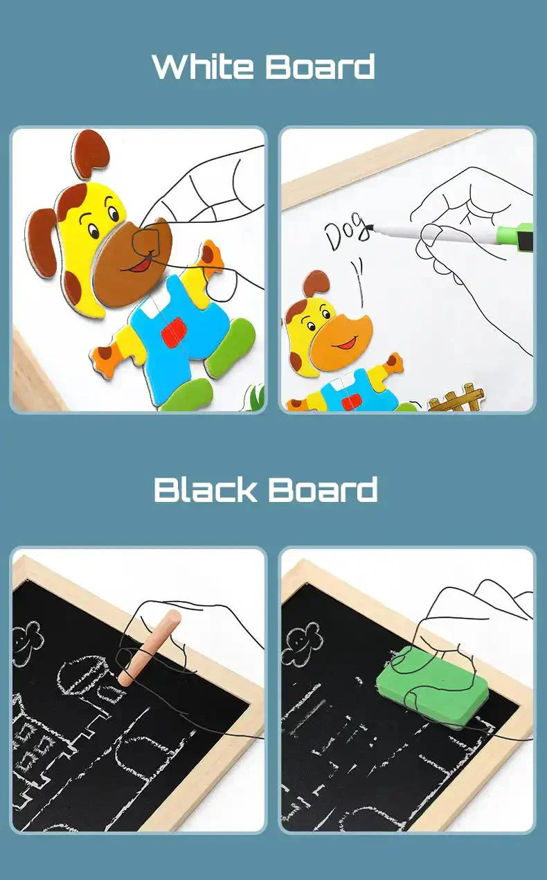 Skorter | 2-in-1 Montessori Drawing Board – Creative Learning & Reusable Kids Drawing Toy