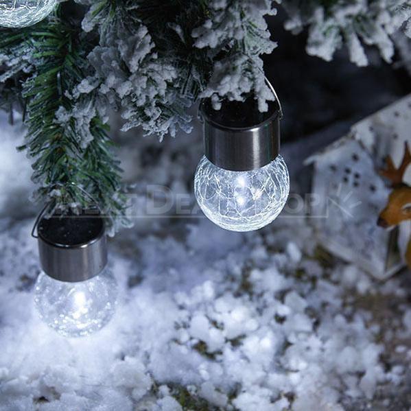 Skorter | XMAS 3 piece solar powered crushed glass light bulb set