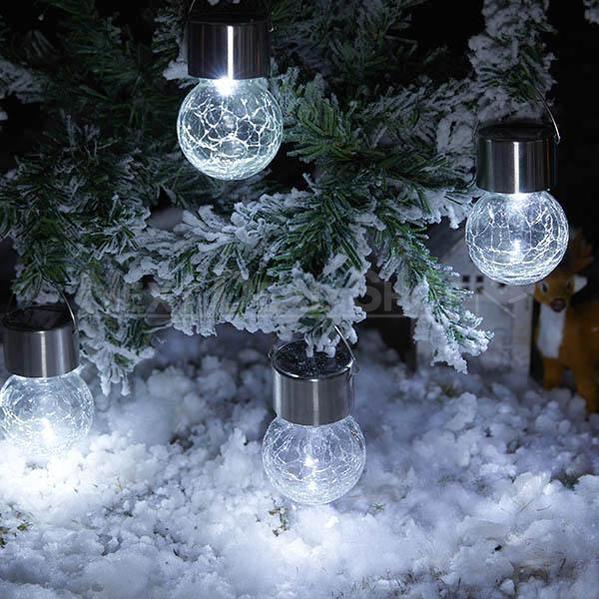 Skorter | XMAS 3 piece solar powered crushed glass light bulb set