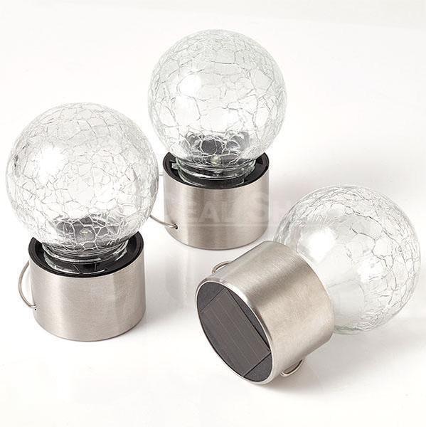 Skorter | XMAS 3 piece solar powered crushed glass light bulb set