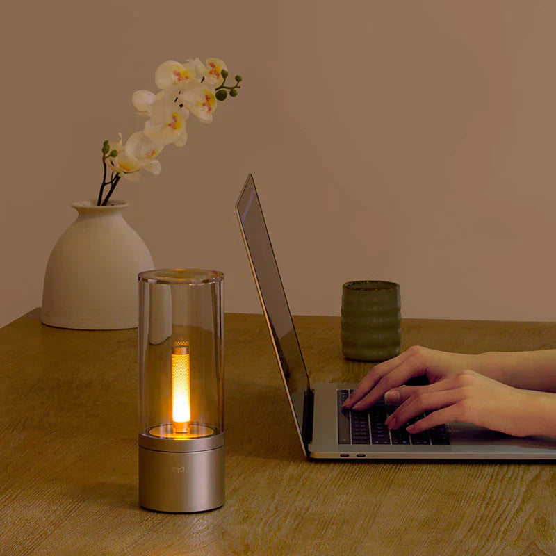 Skorter | Dimmer Candlestick with 1800K Warm Glow – Elegant Transparent Design for Indoor Use
