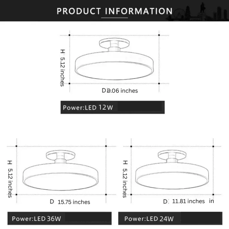 Skorter | Modern LED Ceiling Light with Flush Mount Design for Interior Spaces
