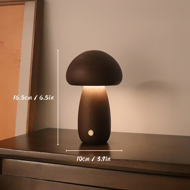 Skorter | table lamp with rechargeable wood and mushroom for a cozy atmosphere