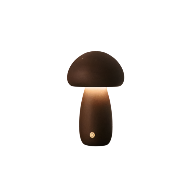 Skorter | table lamp with rechargeable wood and mushroom for a cozy atmosphere