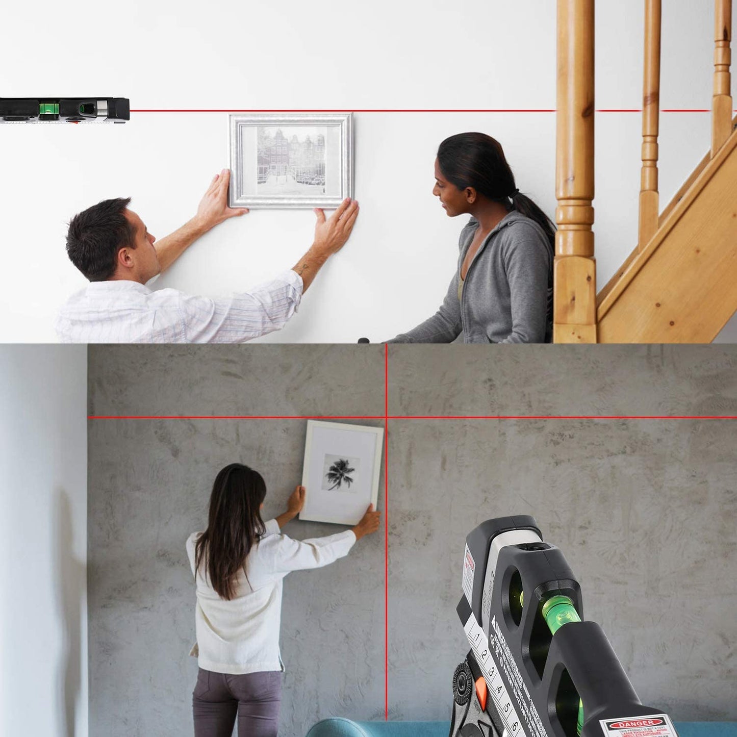 Skorter | Laser Level Ruler Multi-functional Household Infrared Decoration (Black)