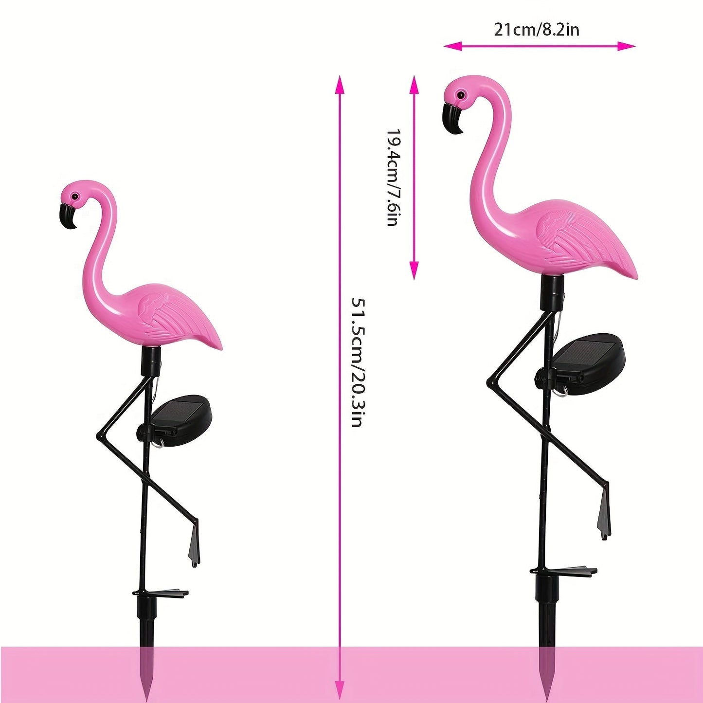 Skorter | SolarFlamingo - Pink Flamingo Garden Lighting with Solar Energy, Decorative Outdoor Lighting