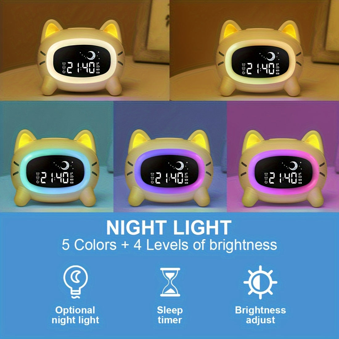 Skorter | DreamClock - Sleep training alarm clock with Night light and White Noise