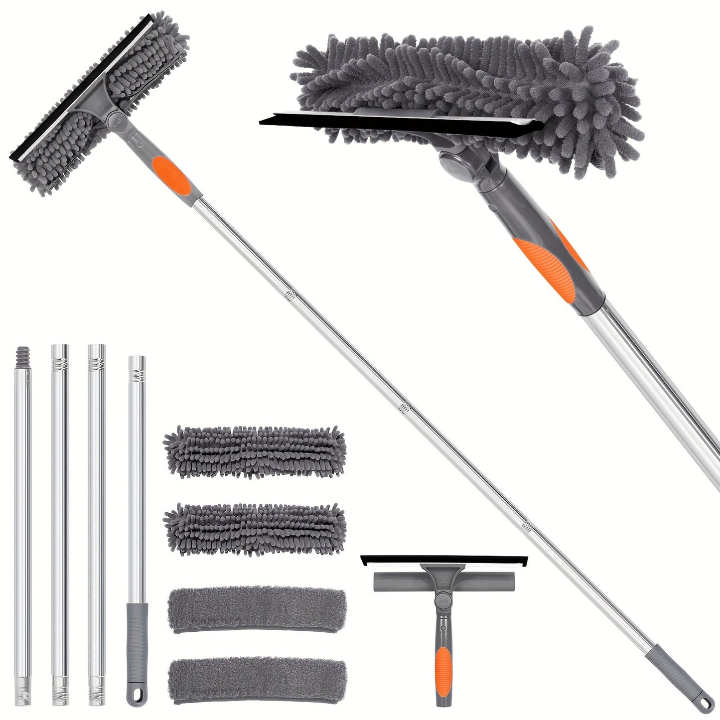 Skorter | Crystal Clear Window Cleaner – Professional 2-in-1 Telescopic Window and Glass Cleaning System