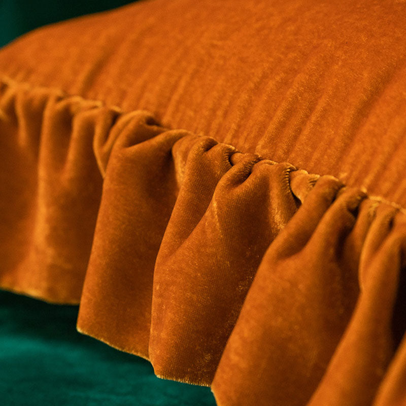 Skorter | Suede Solid Color Pillowcase with Ruffled