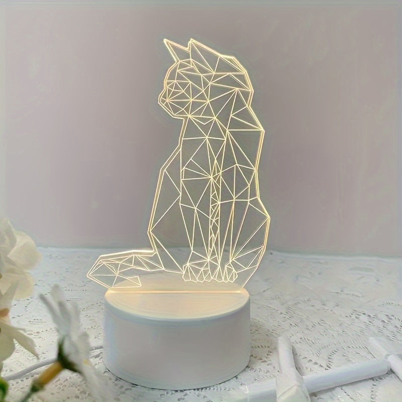Skorter | CatLys - Geometric 3D Night Lamp USB Table Lamp