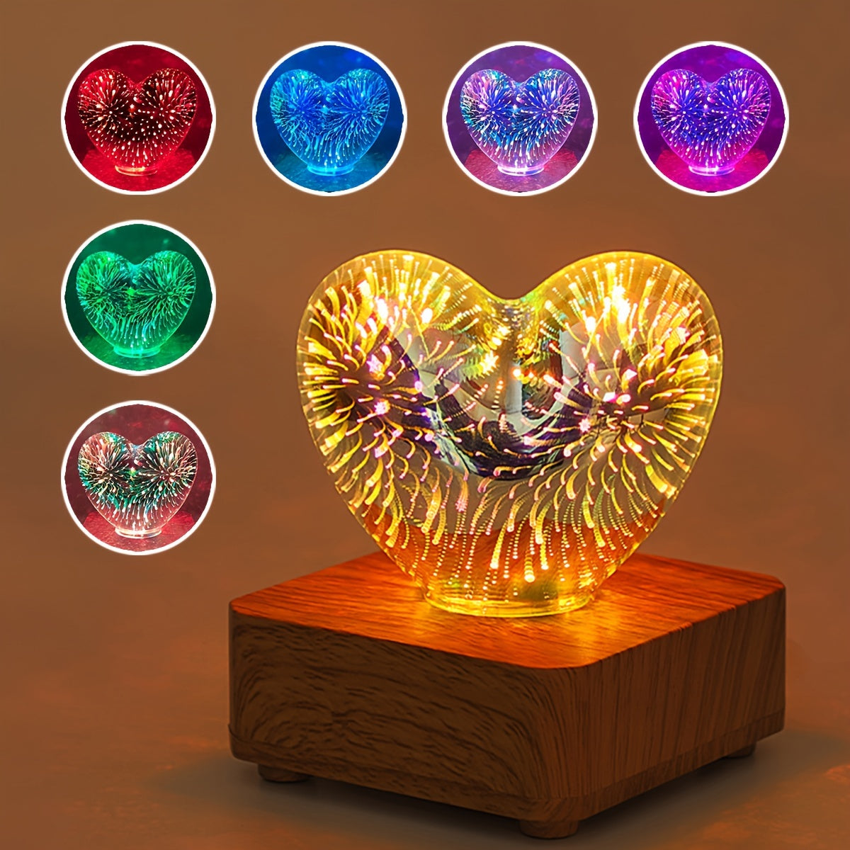 Skorter | FireworkLight - 3D LED Love Heart Fireworks Nightlight