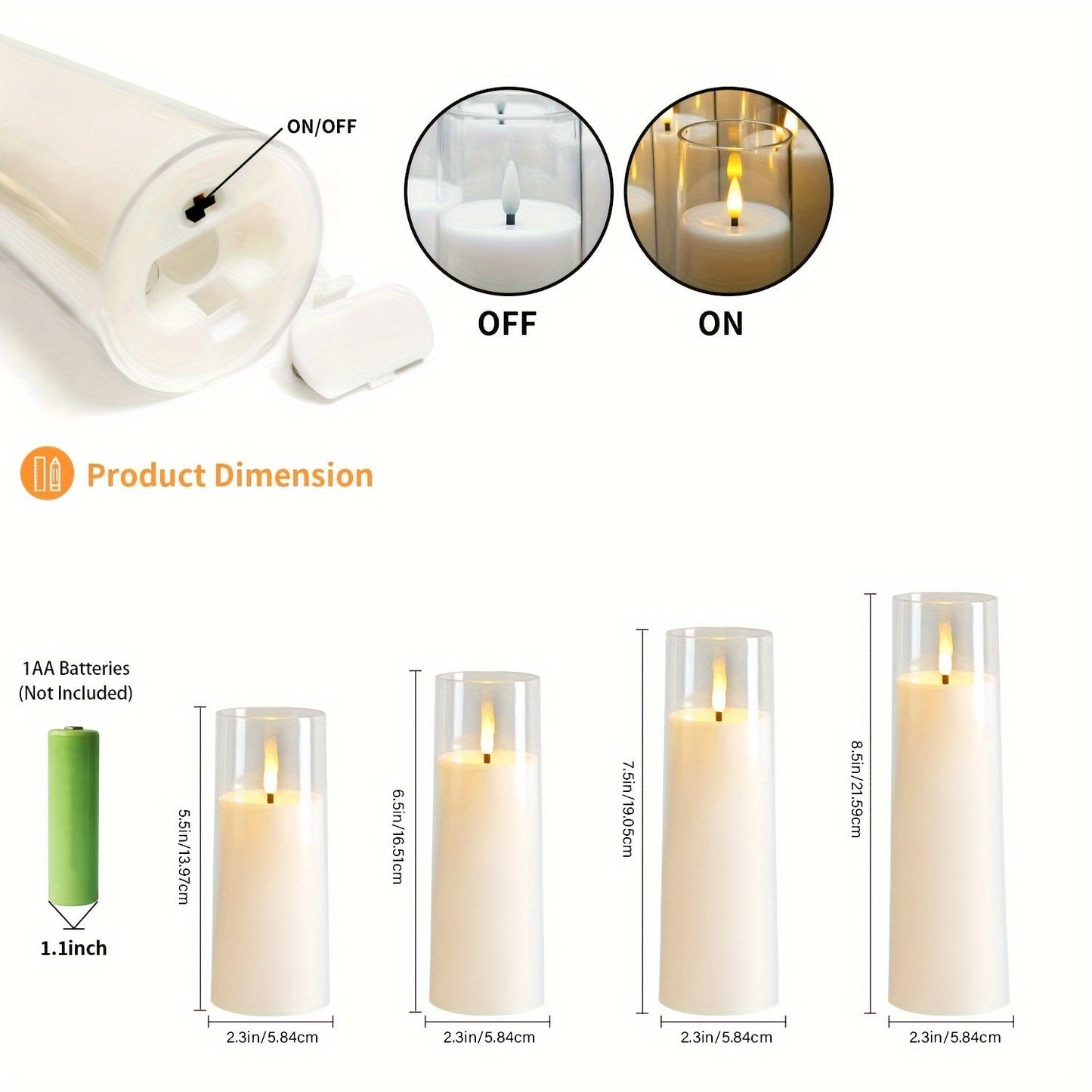 Skorter | 5pcs LED Flameless Candles with Remote Control - For Christmas, Halloween, Wedding Decor