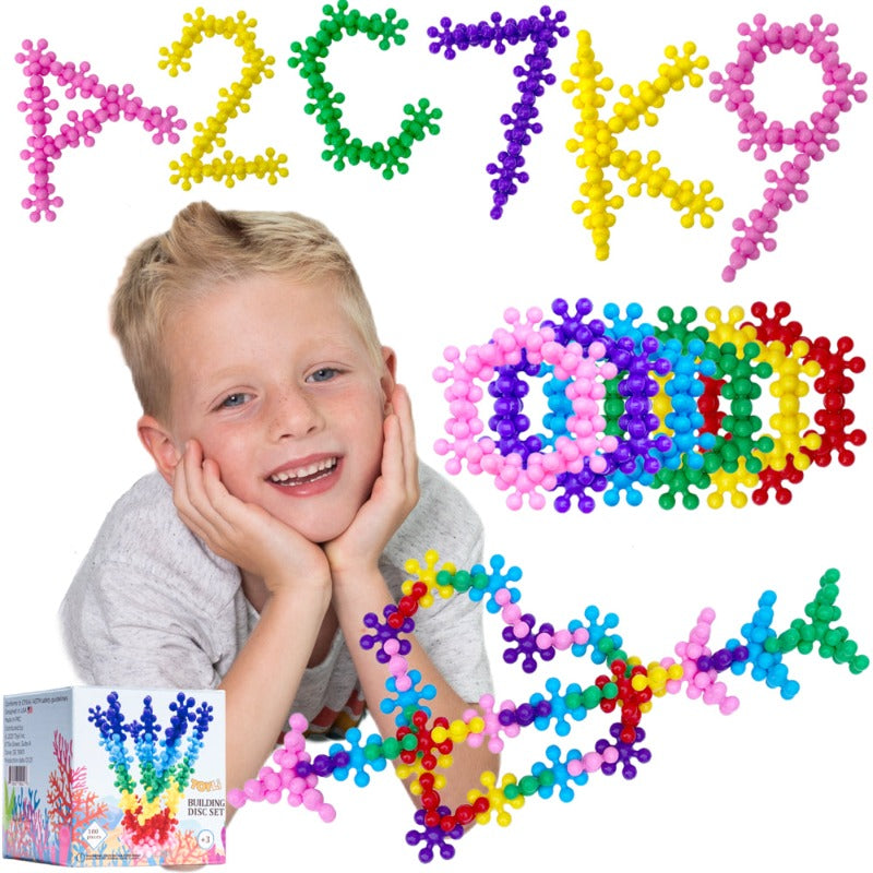 Skorter | 100 Pieces Building Discs Set - Multi-colored Connectable Block Bricks