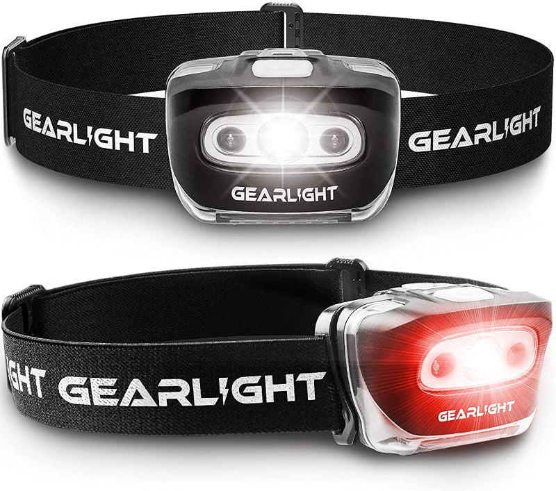 Skørter | 2-Pack LED Headlamp, Adjustable Headband with 7 Modes
