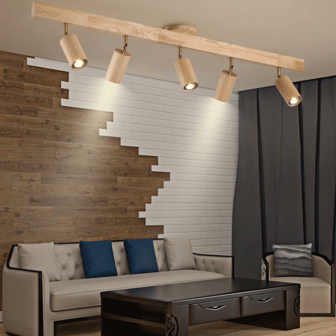 Skorter | EcoLux Adjustable Wooden Ceiling Spotlight with LED Bulb Included