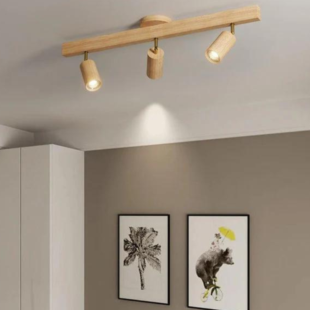 Skorter | EcoLux Adjustable Wooden Ceiling Spotlight with LED Bulb Included