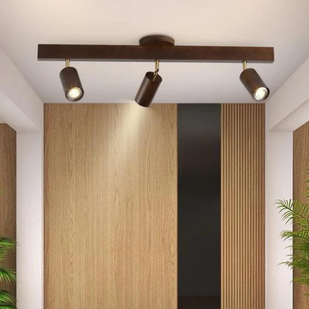 Skorter | EcoLux Adjustable Wooden Ceiling Spotlight with LED Bulb Included