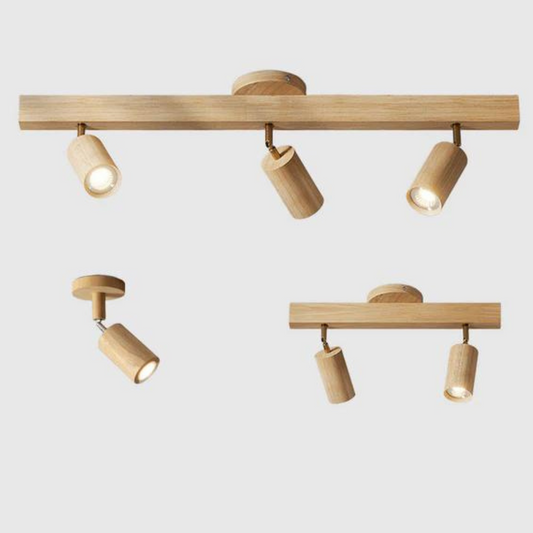 Skorter | EcoLux Adjustable Wooden Ceiling Spotlight with LED Bulb Included