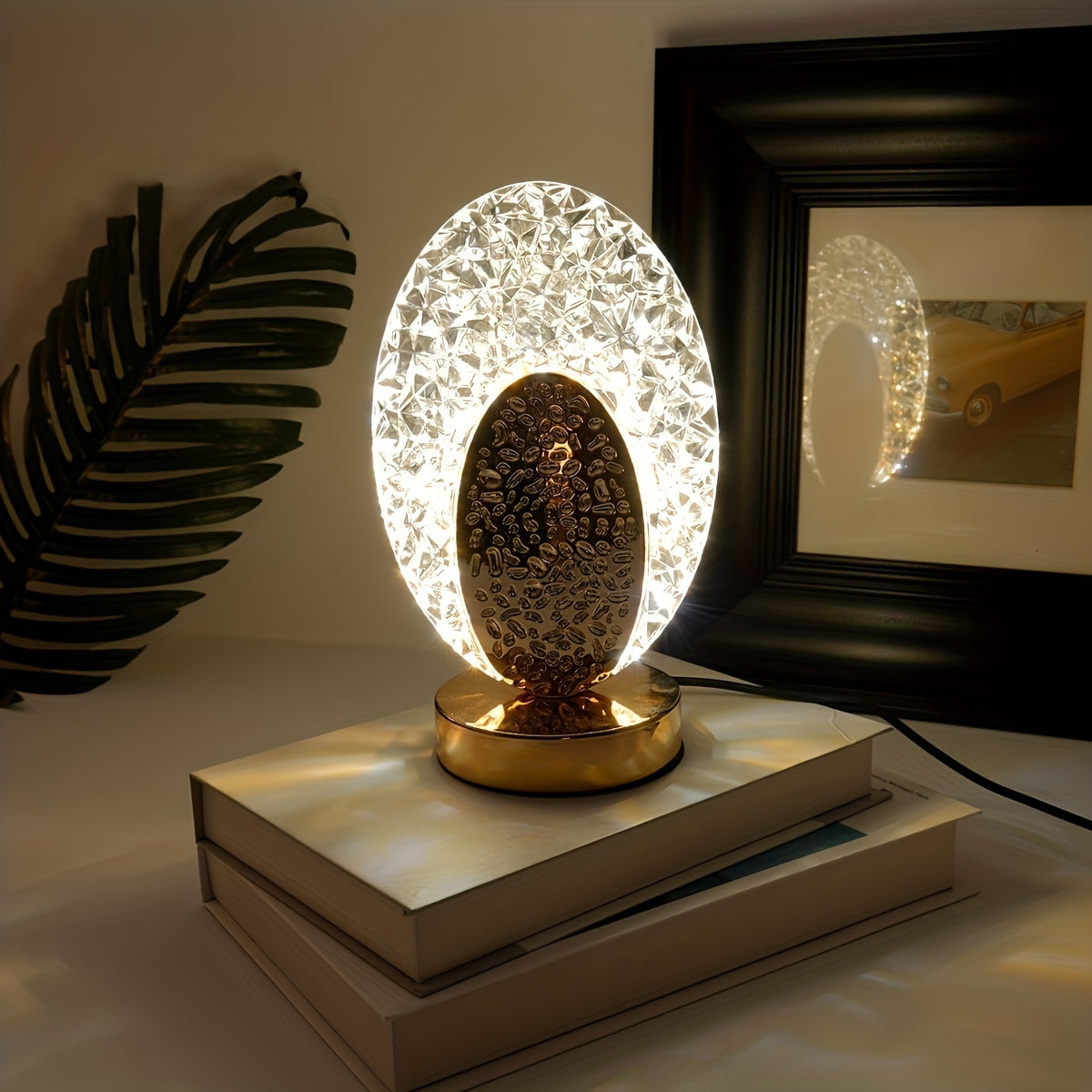 Skorter | FeatherLamp - USB Touch Table Lamp with Peacock Feather Design, Infinite Dimmable LED Light